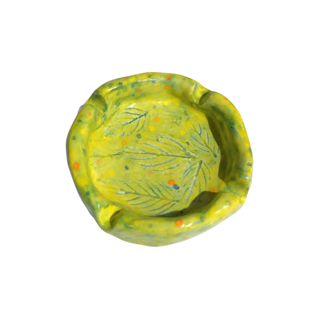 Mint Leaf Ceramic Ashtray